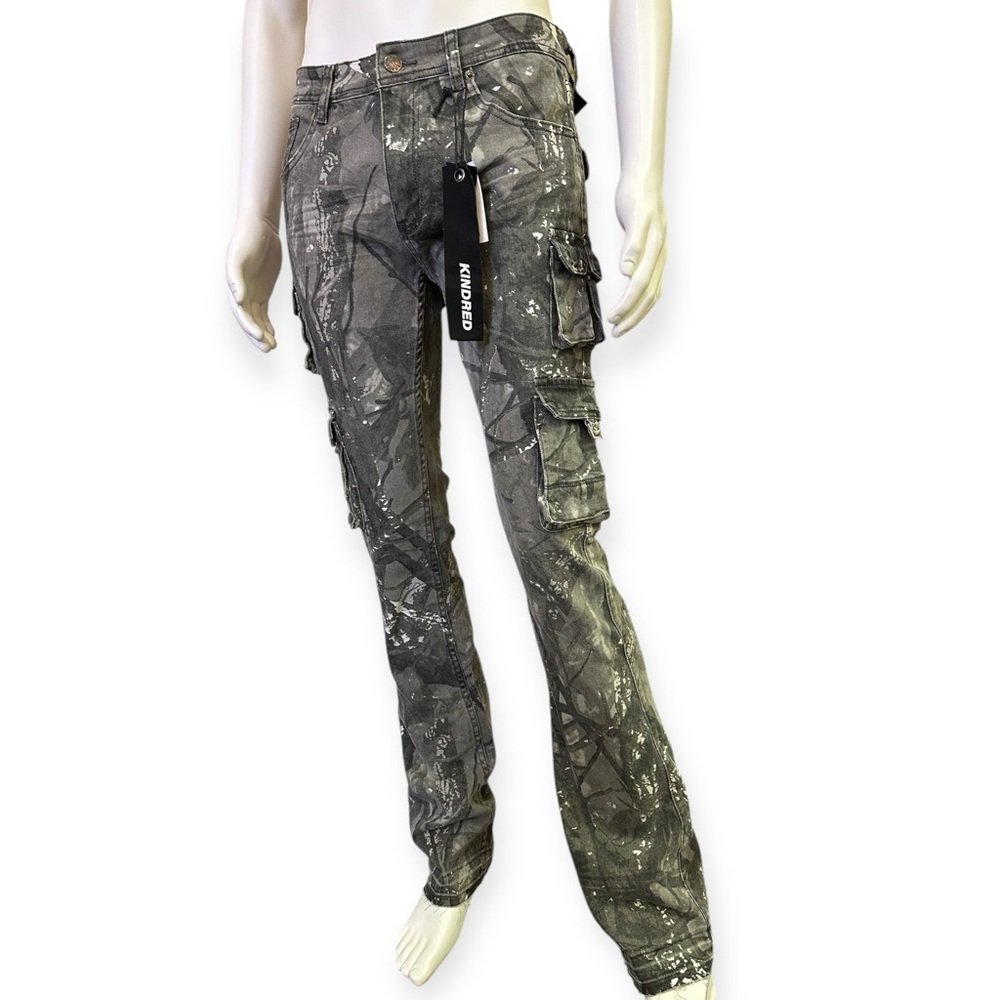 Gray Camouflage Cargo Pants